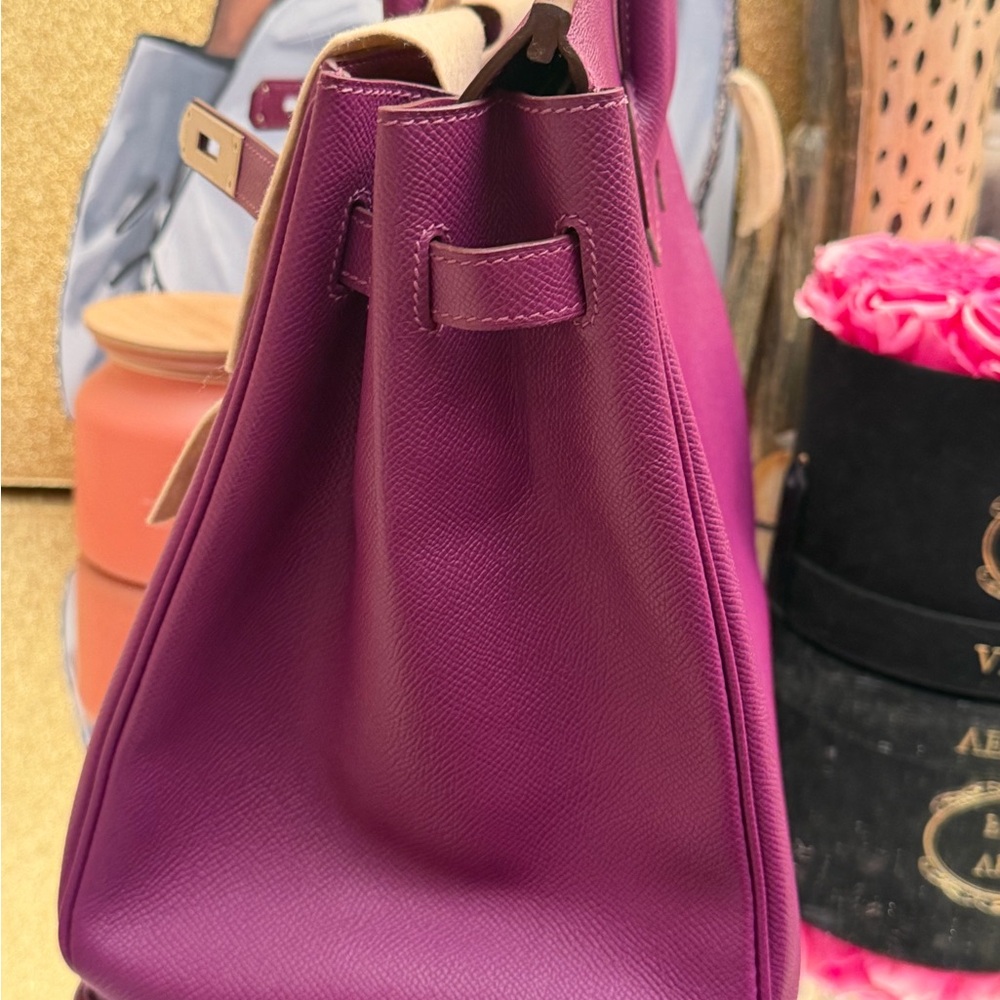 Hermes Birkin 35 Epsom Anemone Bag PHW - Picture 9 of 16